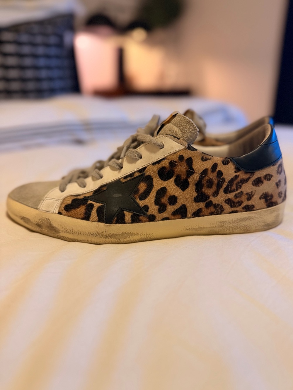 GOLDEN GOOSE Women's Super-Star in leopard print leather - Picture 6 of 13